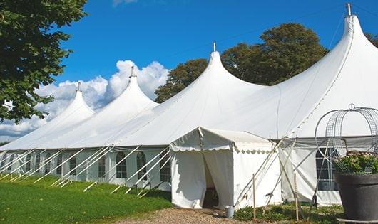 high-quality porta potties stationed at a wedding, meeting the needs of guests throughout the outdoor reception in Loxley